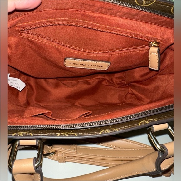 Adrienne Vittadini Brown and Tan Satchel - Picture 10 of 10